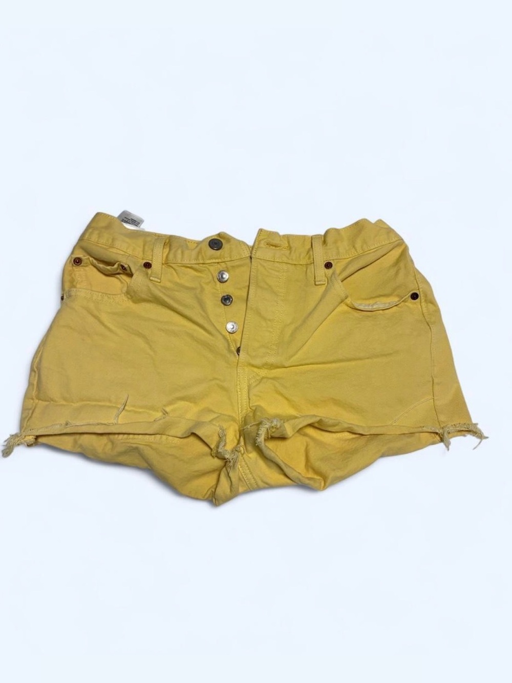 Women’s Yellow High-Rise Denim Shorts